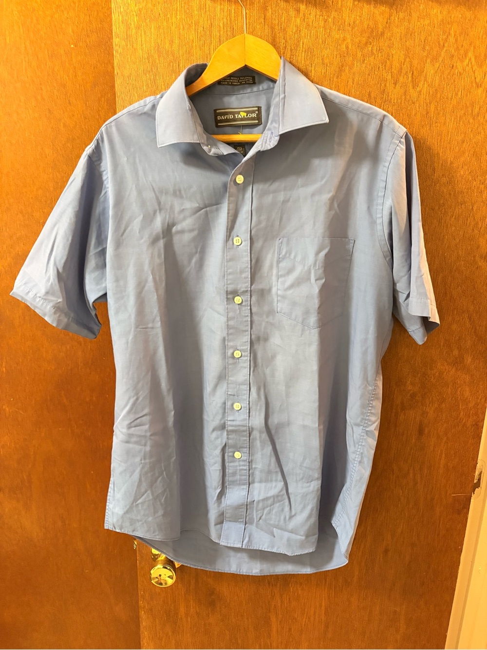 David Taylor Casual Short-Sleeve Button-Down Shirt - Light Blue(npt)